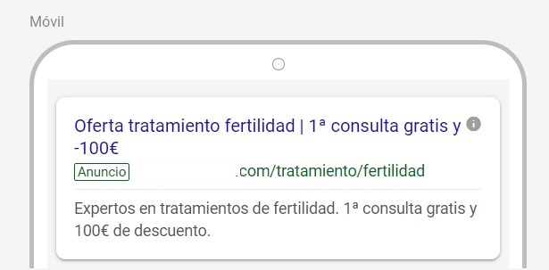 Nueva campaa Google Ads terminos Tratamiento de Fertilidad by AnunciosGoogle.com